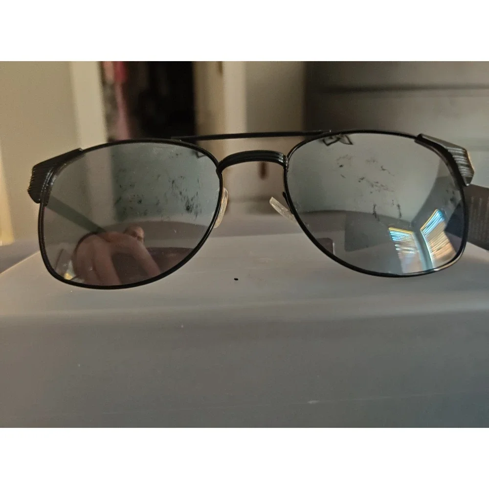 Fashion Black Aviator Sunglasses UV400 Protection Metal Frame Double Bridge NEW